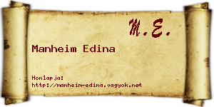 Manheim Edina névjegykártya